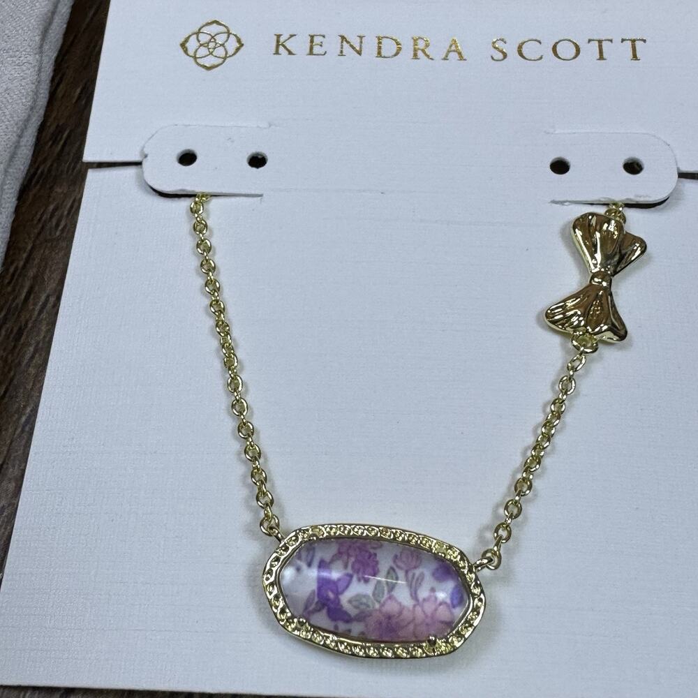 Kendra Scott Love Shack Fancy Elisa Sunny Meadow Purple Iris Illuson Necklace